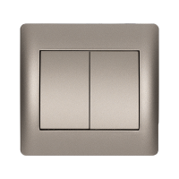 RHYME TWO BUTTONS ONE WAY SWITCH GREY METALLIC