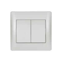 RHYME TWO BUTTONS TWO WAY SWITCH WHITE METALLIC