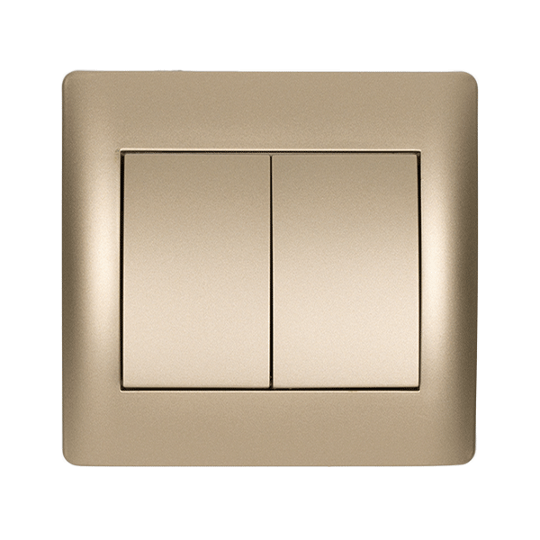 RHYME TWO BUTTONS TWO WAY SWITCH CHAMPAGNE METALLIC