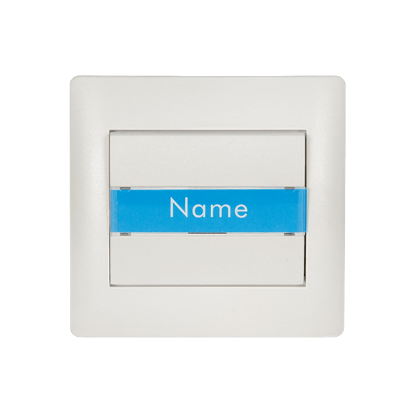 RHYMEDOOR BELL SWITCH WITH NAME CARD WHITE METALLIC