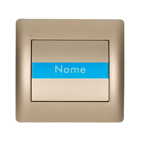 RHYMEDOOR BELL SWITCH WITH NAME CARD CHAMPAGNE METALLIC