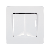 CITY TWO BUTTONS TWO WAY SWITCH, WHITE METALLIC
