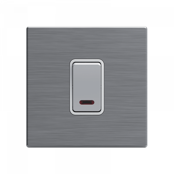 LONDON DOUBLE POLE SWITCH NEON 45A CHROME