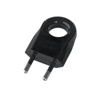 TWO PIN PLUG WITH EXTRACTION RING 6A BLACK   