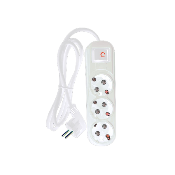 MULTIPLUG ТRIPLE 2M H05VV-F 3G1.5MM2, WHITE                                                                                                                                                                                                                    