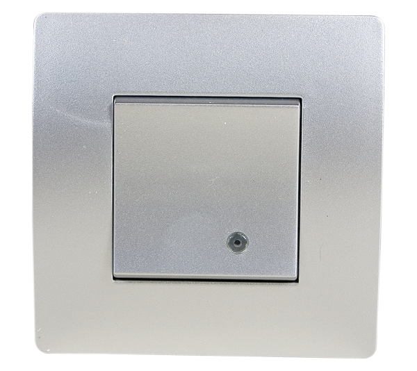 BASIC TG114 1 BUTTON 1 WAY SWITCH WITH LIGHT SILVER GREY