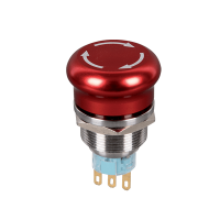 BUTTON WITH HEAD MUSHROOM TYPE EL-2211T 1NO+1NC IP65 RED   