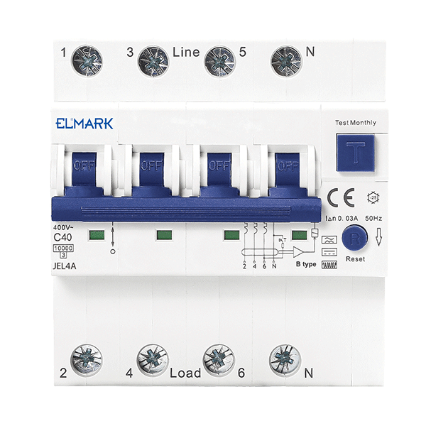 ELECTRONIC RCBO JEL4A 6kA 4P 6A/300mA                                                                                                                                                                                                                          