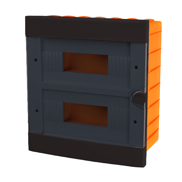 PLASTIC BOX FOR FLUSH MOUNTING 24 WAY (2X12), BLACK                                                                                                                                                                                                            