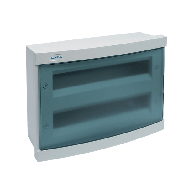 PLASTIC BOX FOR SURFACE MOUNTING 28 WAY - BLUE DOOR