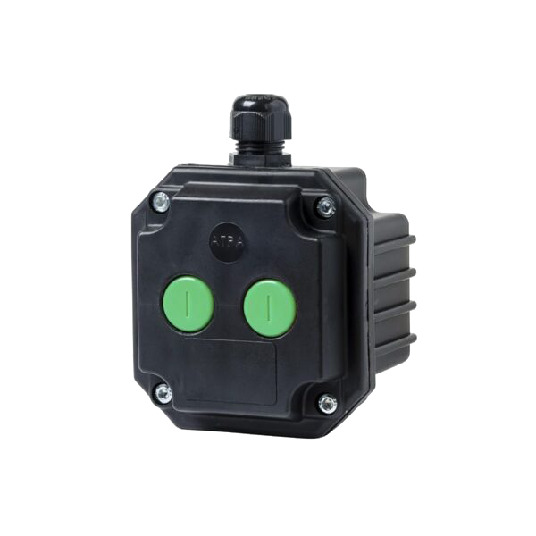 BOX PP- 2 START BUTTONS WHIT 1 ENTRY, IP65                                                                                                                                                                                                                     