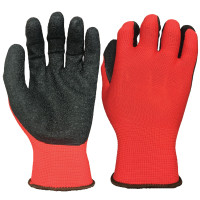 POLYESTER GLOVES COATED WITH LATEX SIZE 10