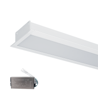 LED PROFILES RECESSED MOUNTING S77 48W 4000K 1200MM WHITE+EMERGENCY KIT