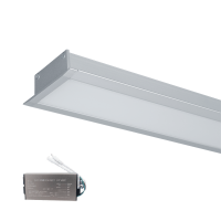 LED PROFILES RECESSED MOUNTING S48 24W 4000K 1200MM GREY+EMERGENCY KIT