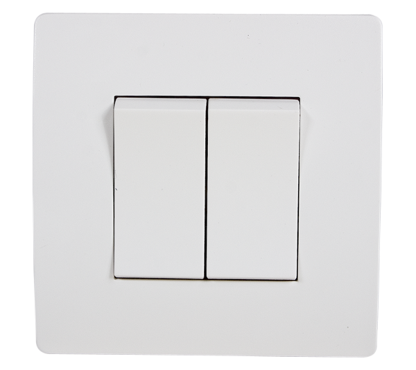 BASIC TG103 2 BUTTONS 1 WAY SWITCH WHITE