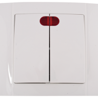 SR-2502 2 BUTTONS 1 WAY SWITCH WITH LIGHT WHITE