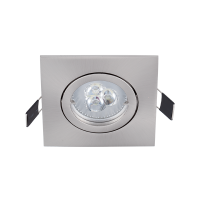 LED METAL SQUARE DOWNLIGHT WITH 6W GU10 2700K SATIN NICKEL