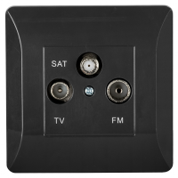 SPLENDOR EL0668 TV, FM, SAT SOCKET BLACK