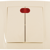 SR-2502 2 BUTTONS 1 WAY SWITCH WITH LIGHT CREAM