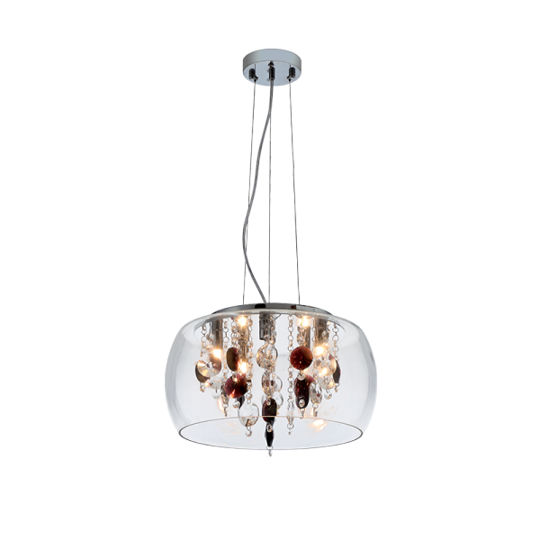 ROSY CHANDELIER 4XG9 TRANSPERENT GLASS D400mm 