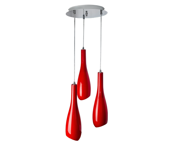 6603 AURA PENDANT 3XE27 RED