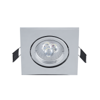 LED METAL SQUARE DOWNLIGHT WITH 6W GU10 6400K CHROME