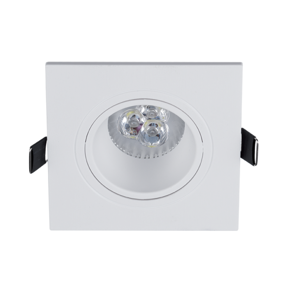 LED PLASTIC SQUARE DOWNLIGHT WITH 6W GU10 2700K WHITE