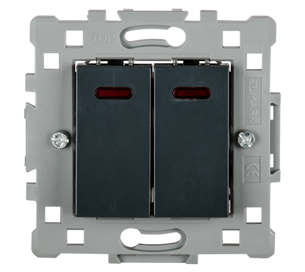 SPLENDOR EL0612 2 BUTTONS 1 WAY SWITCH WITH LIGHT BLACK