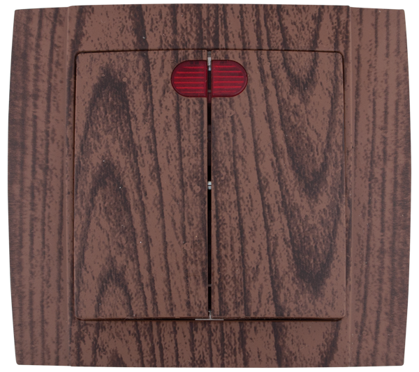 SR-2502 2 BUTTONS 1 WAY SWITCH WITH LIGHT WENGE